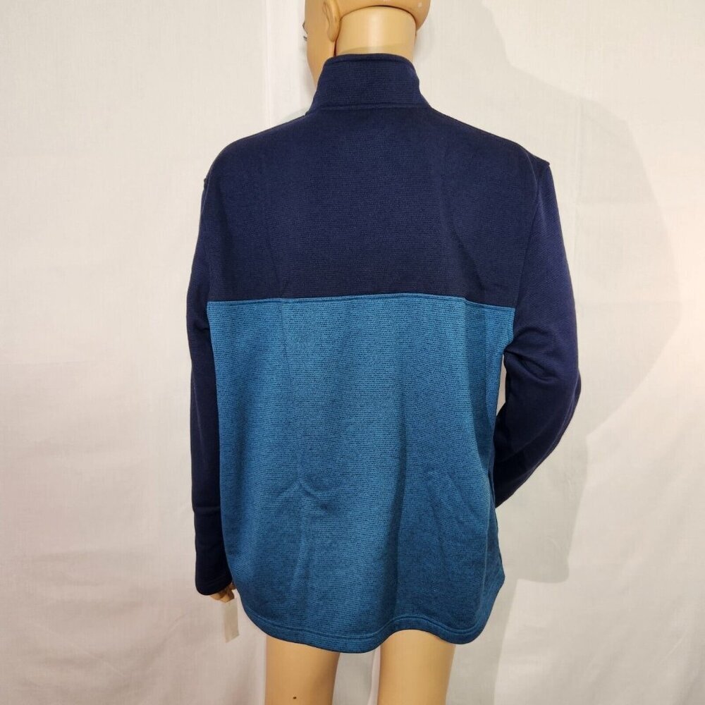 IZOD Men's Lyons Blue Fleece Snap-Front Pullover Sweatshirt Blue Green  XXL (11)